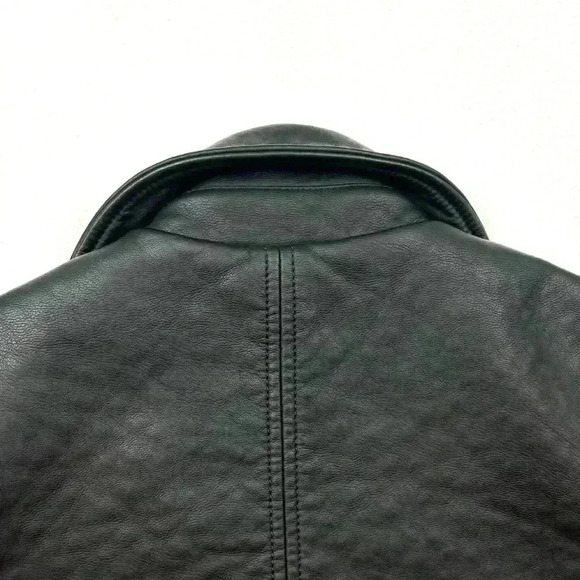 Victoria’s Secret Black Faded 50’s Cropped Belted Motorcycle Jacket Size M - Picture 9 of 16
